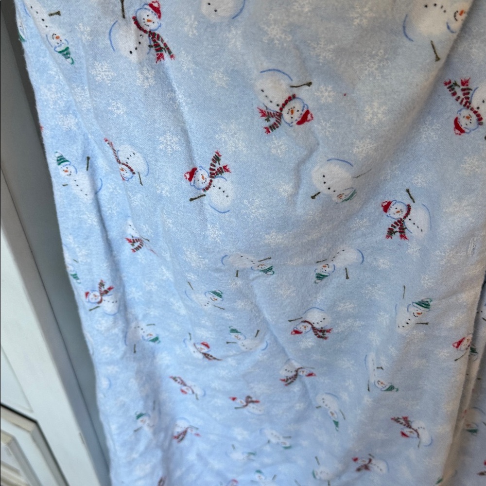 Lanz of Salzburg S snowman print long flannel nightgown - Picture 4 of 7